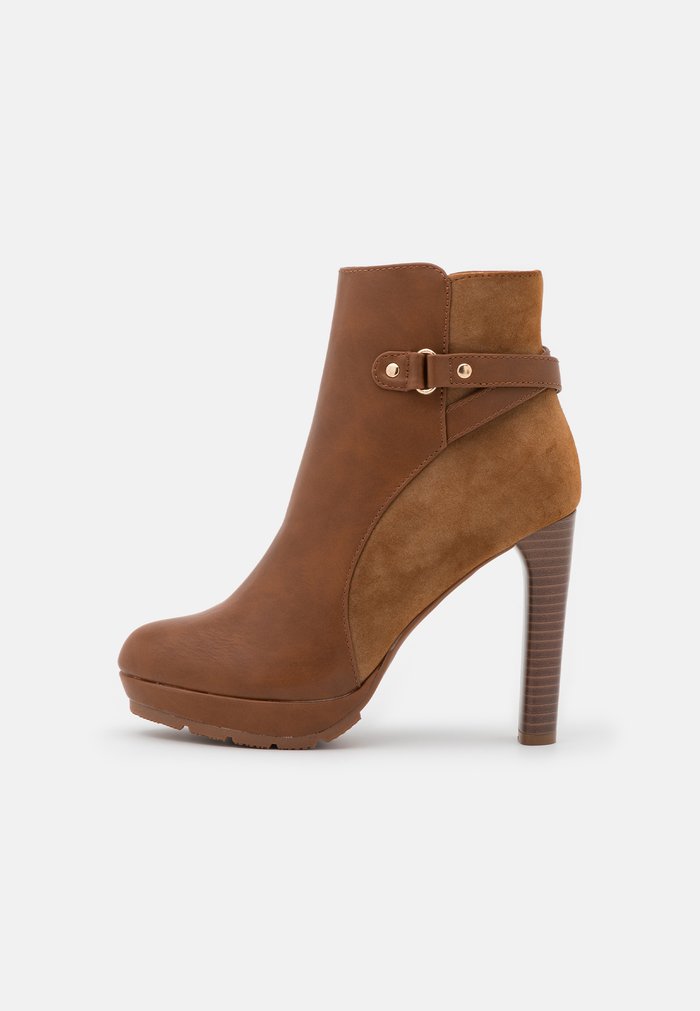 Bottines Anna Field Plateforme Block heel platform Zip UP Marron Femme | TXP-2784692